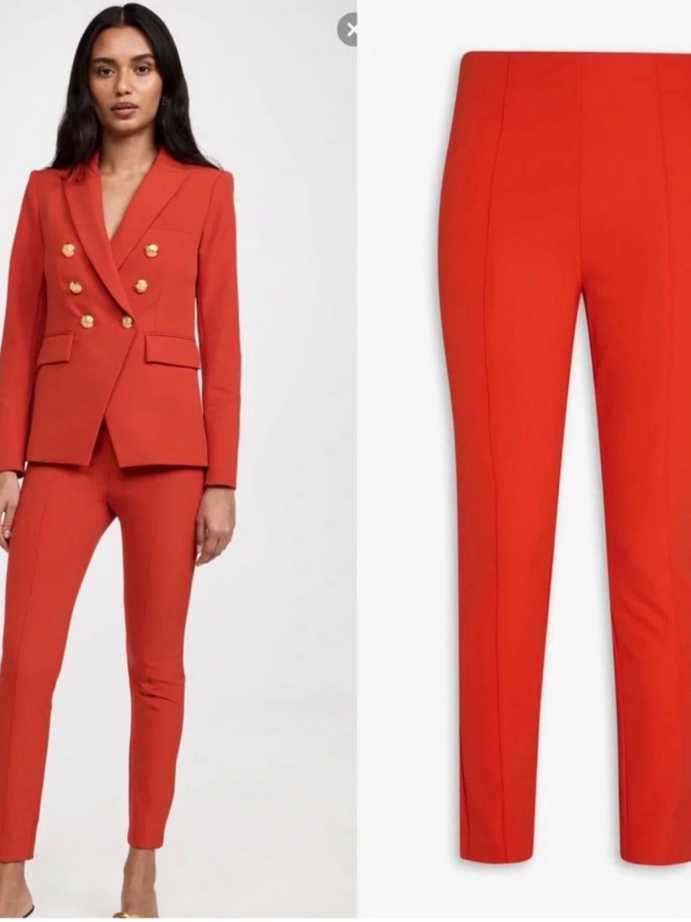 Veronica Beard scuba pants-flame color